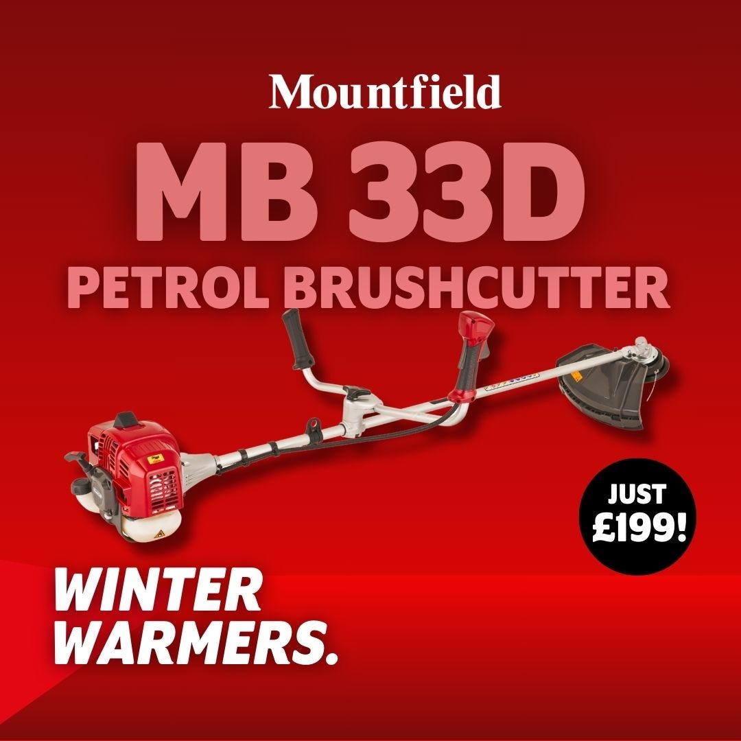banner Mountfield sparkler image and brush cutter on sale for 199